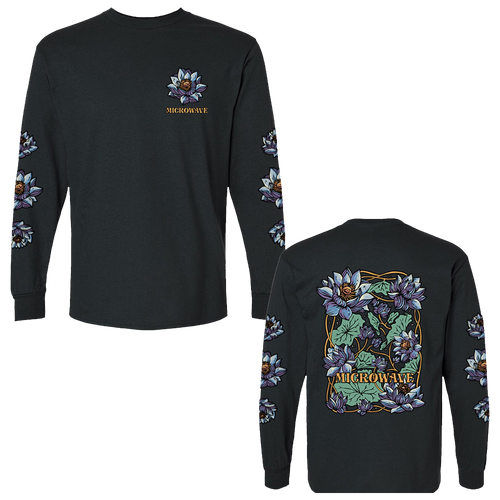 Blue Lotus Long Sleeve T Shirt (Black)