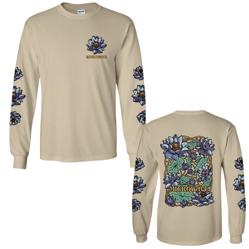 Blue Lotus Long Sleeve T Shirt (Sand)